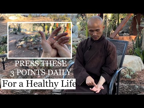 PRESS THESE 3 POINTS DAILY for A Healthy Life | Qigong Basic Acupressure Daily ( 4K Close Up)